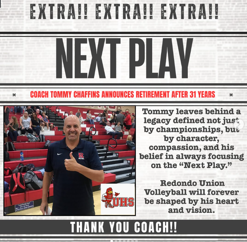 Redondo Union Volleyball (CA) Coach Tommy Chaffins